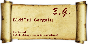 Blázi Gergely névjegykártya
